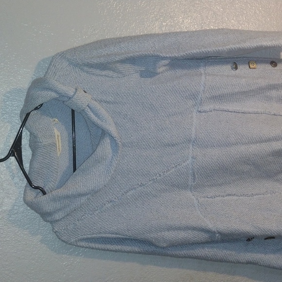 Light Blue Soft Surroundings Oversized Sweater with Button Detail M - Picture 2 of 7